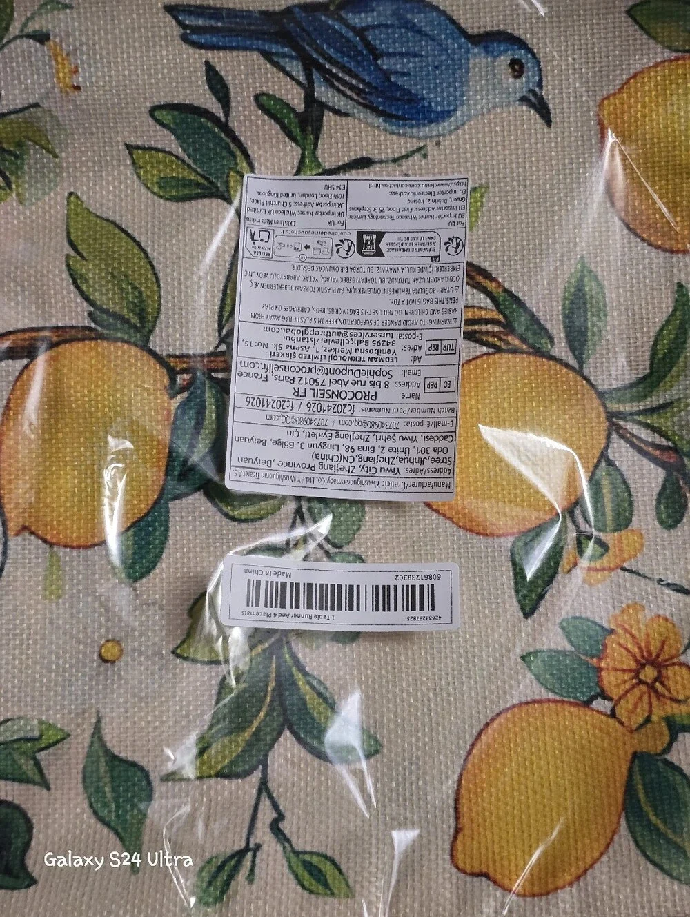 Lemon 🍋 Decor 5pc Set: 1 Table Runner & 4 Placemats NEW